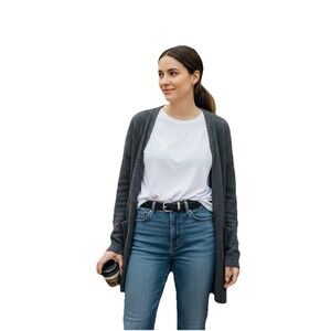 VTG 90s Calvin Klein Italian Saddle Leather Belt - Silver Stirrup Buckle - Black